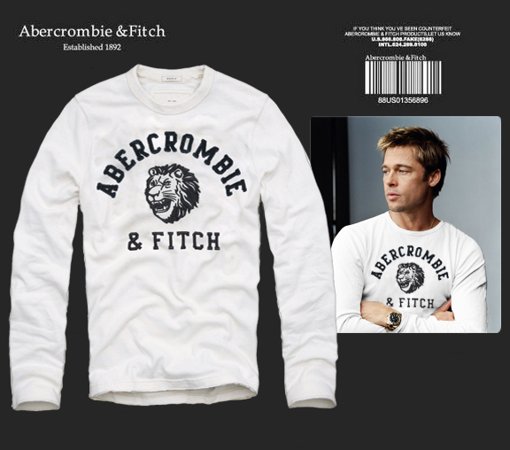 Abercrombie Fitch Hombres De Cuello Redondo Con Gente Fotos Largo Remera AF6095